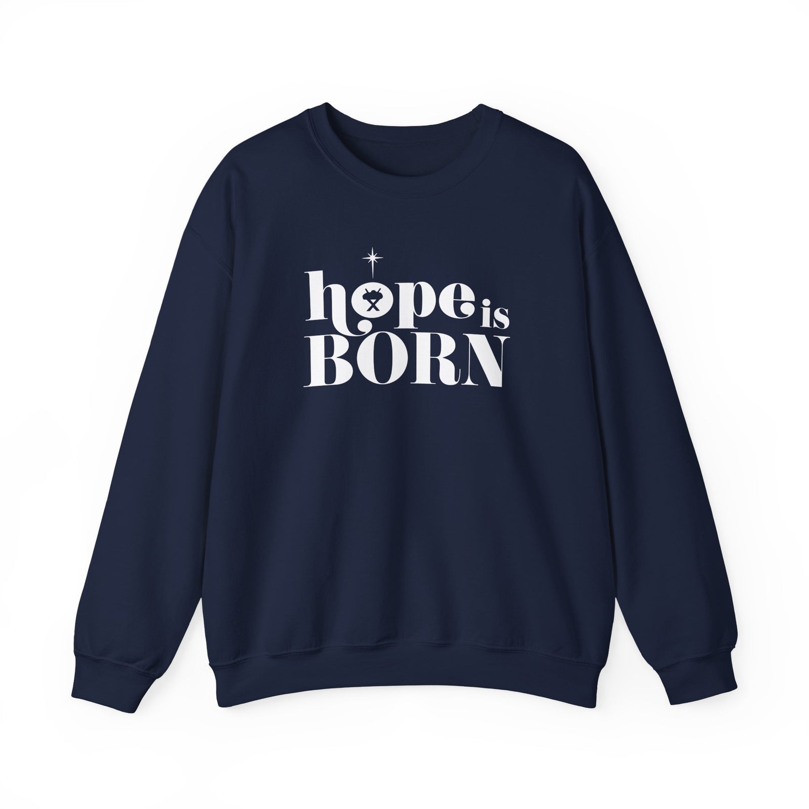 Hope is Born Nativity Christmas Season Crewneck Unisex Sweatshirt