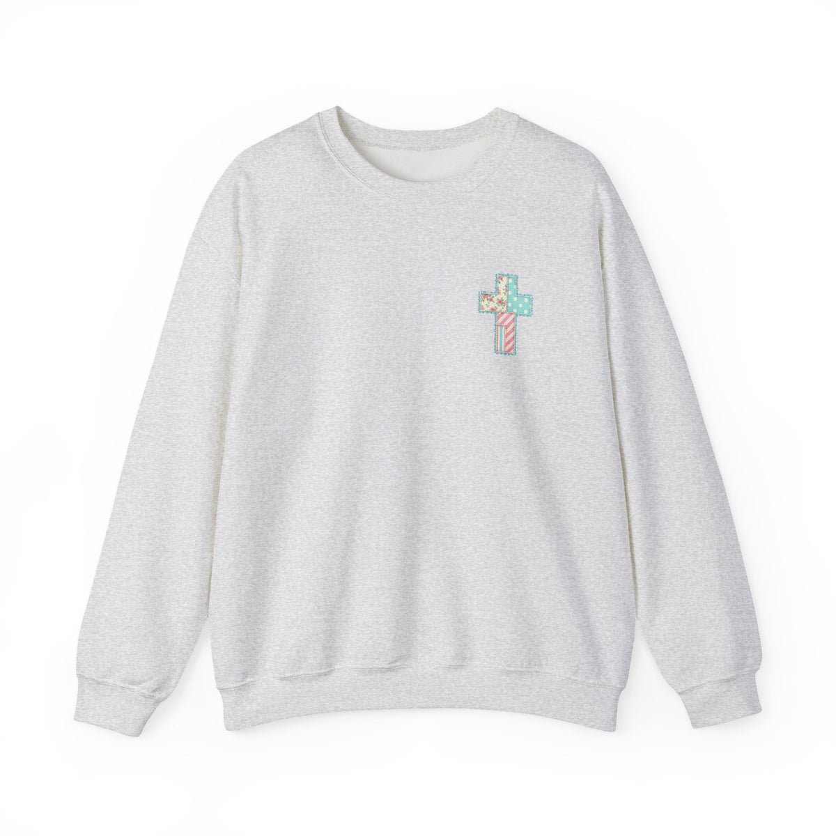 Less of Me More of Jesus Christian Graphic Sweatshirt Floral Cross Crewneck