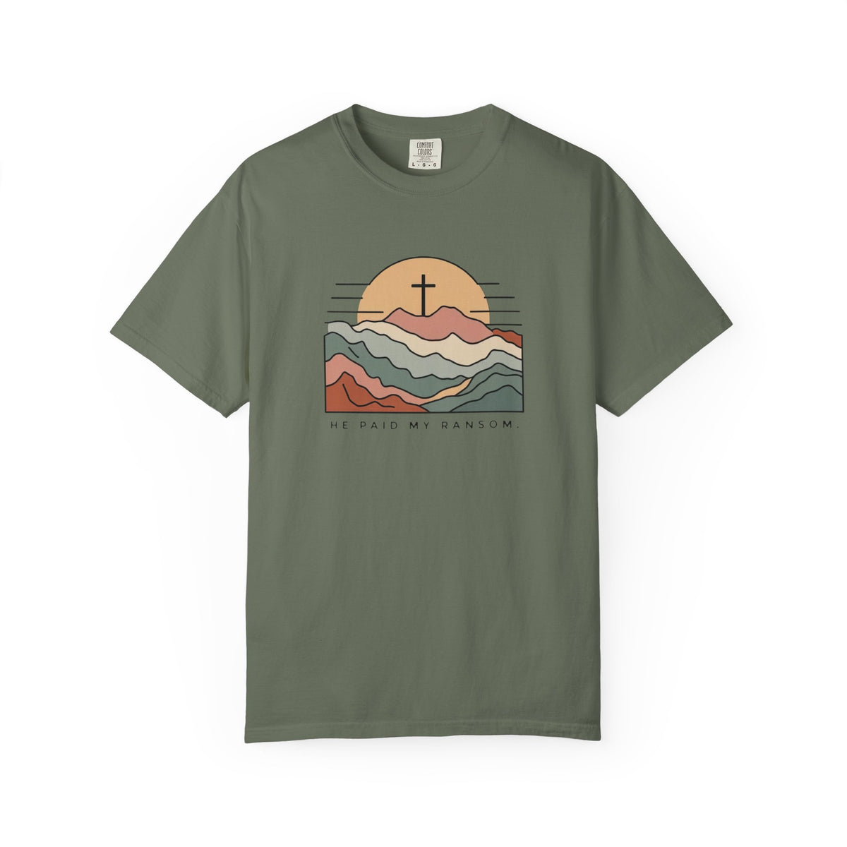 He Paid My Ransom Christian Mountain Cross Graphic T-Shirt Unisex Tee