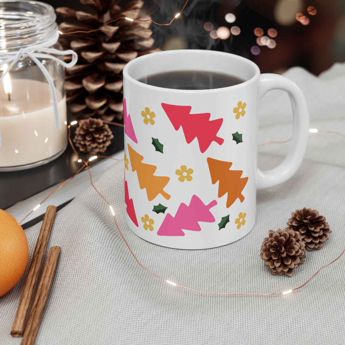 Groovy Christmas Holiday Ceramic Mug Coffee Cup (11oz & 15oz)