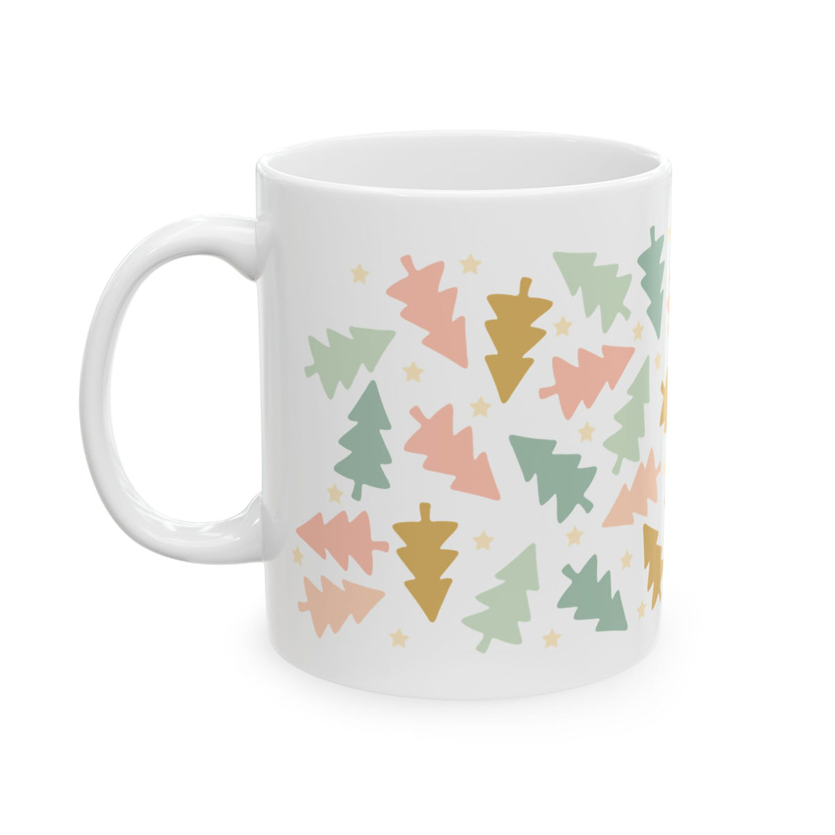 Vintage Christmas Trees Ceramic Mug Coffee Cup (11oz & 15oz)