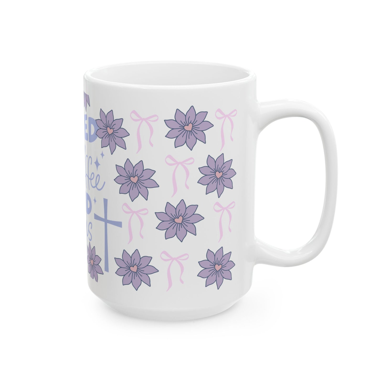 Fueled by Iced Coffee and Jesus Cute Ceramic Mug Coffee Cup (11oz & 15oz)