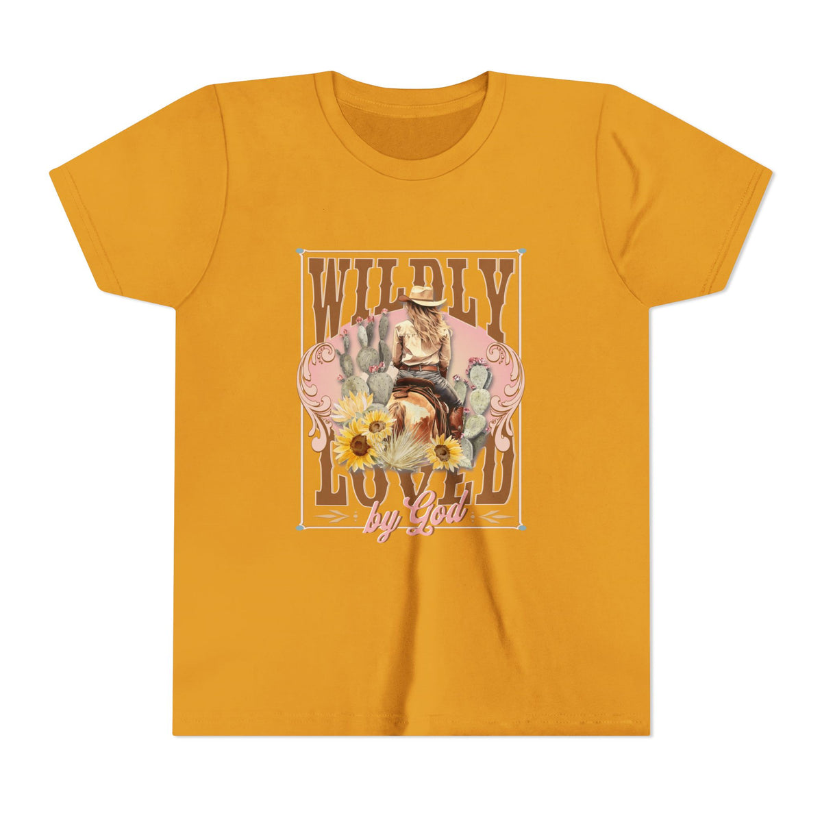 Wildly Loved by God Kids T-Shirt Christian Cowgirl & Horse Graphic Tee