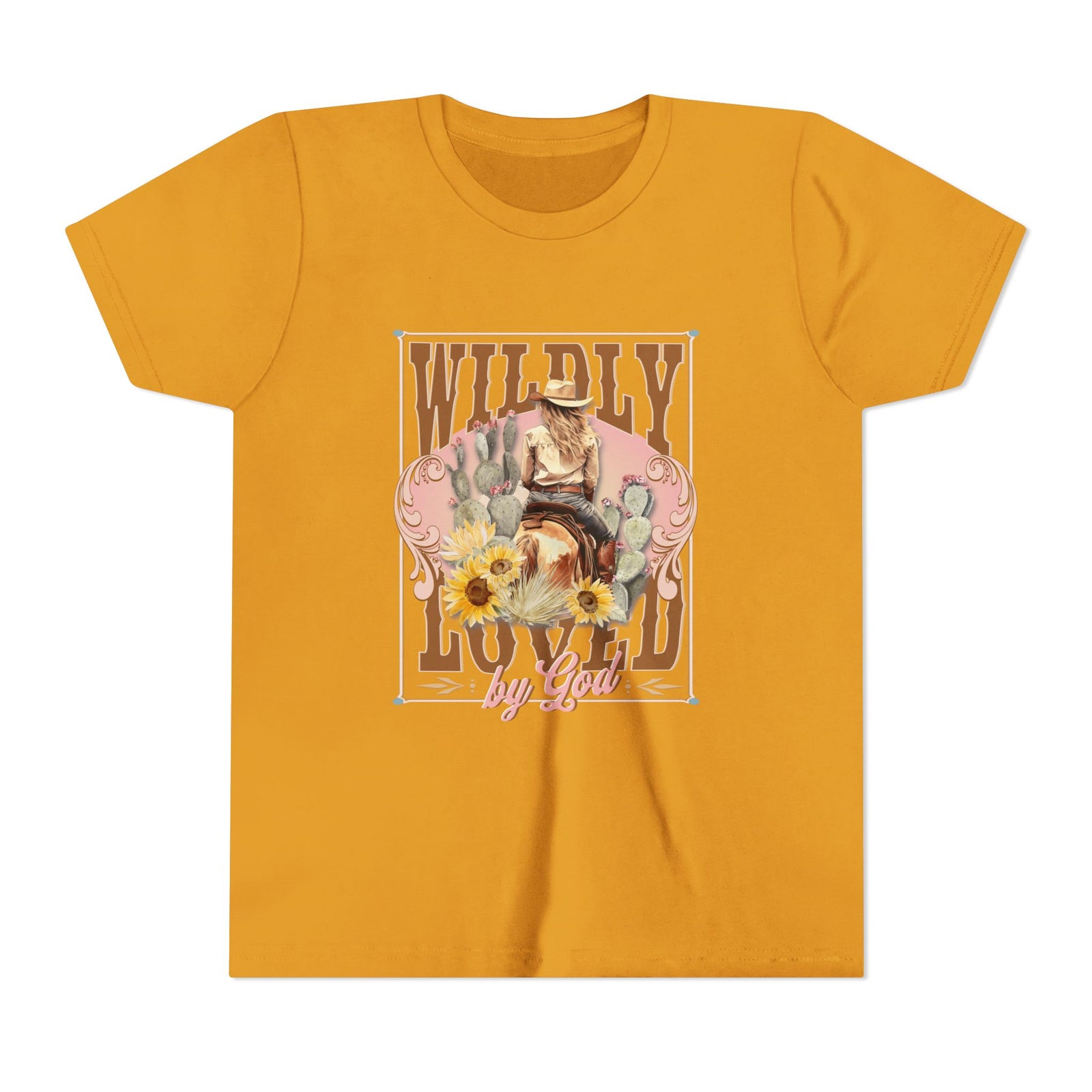 Wildly Loved by God Kids T-Shirt Christian Cowgirl & Horse Graphic Tee