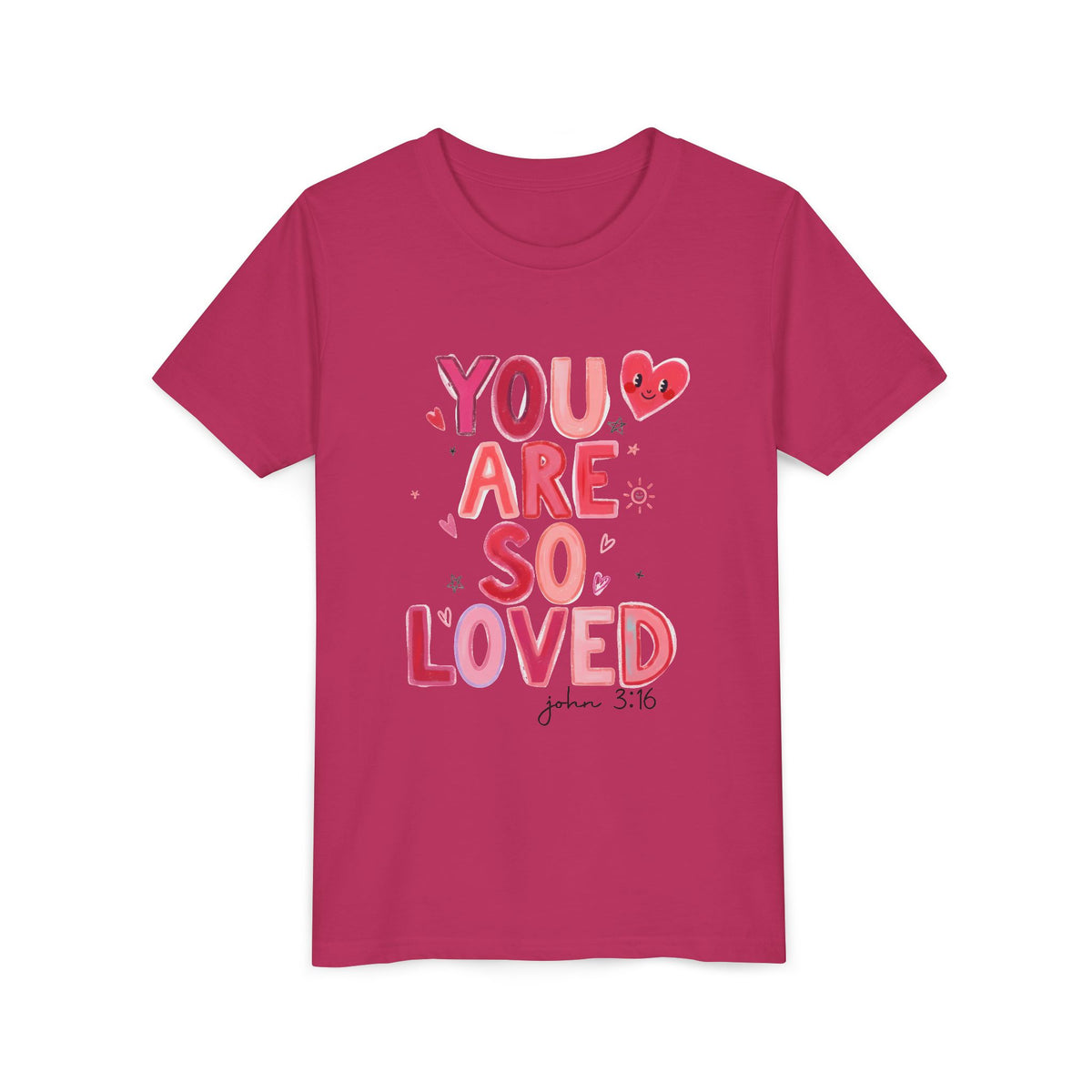 You Are So Loved John 3:16 Kids T-Shirt Cute Youth Christian Tee