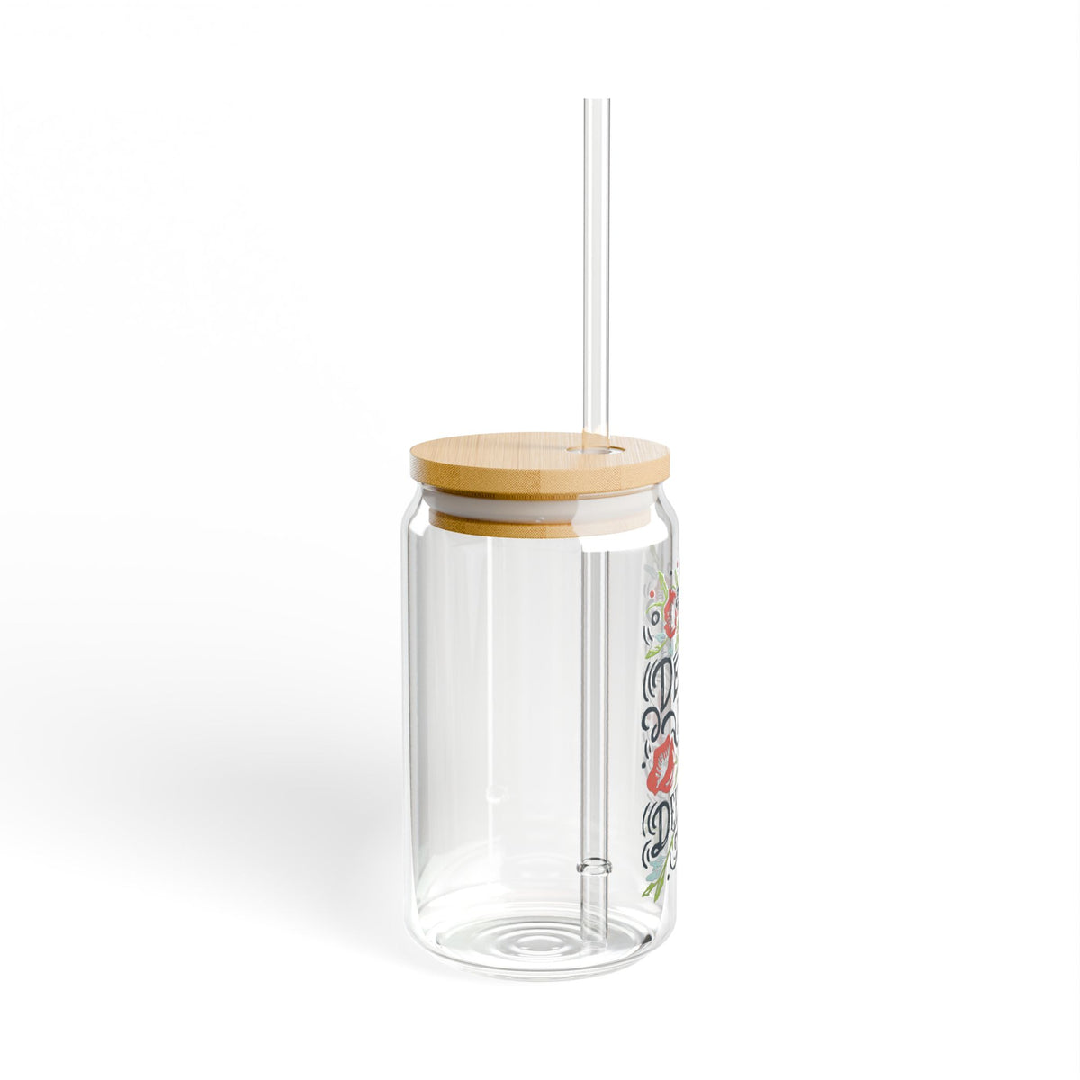 Death Is Defeated Christian Sipper Glass 16oz Reusable Drink Jar with Lid & Straw
