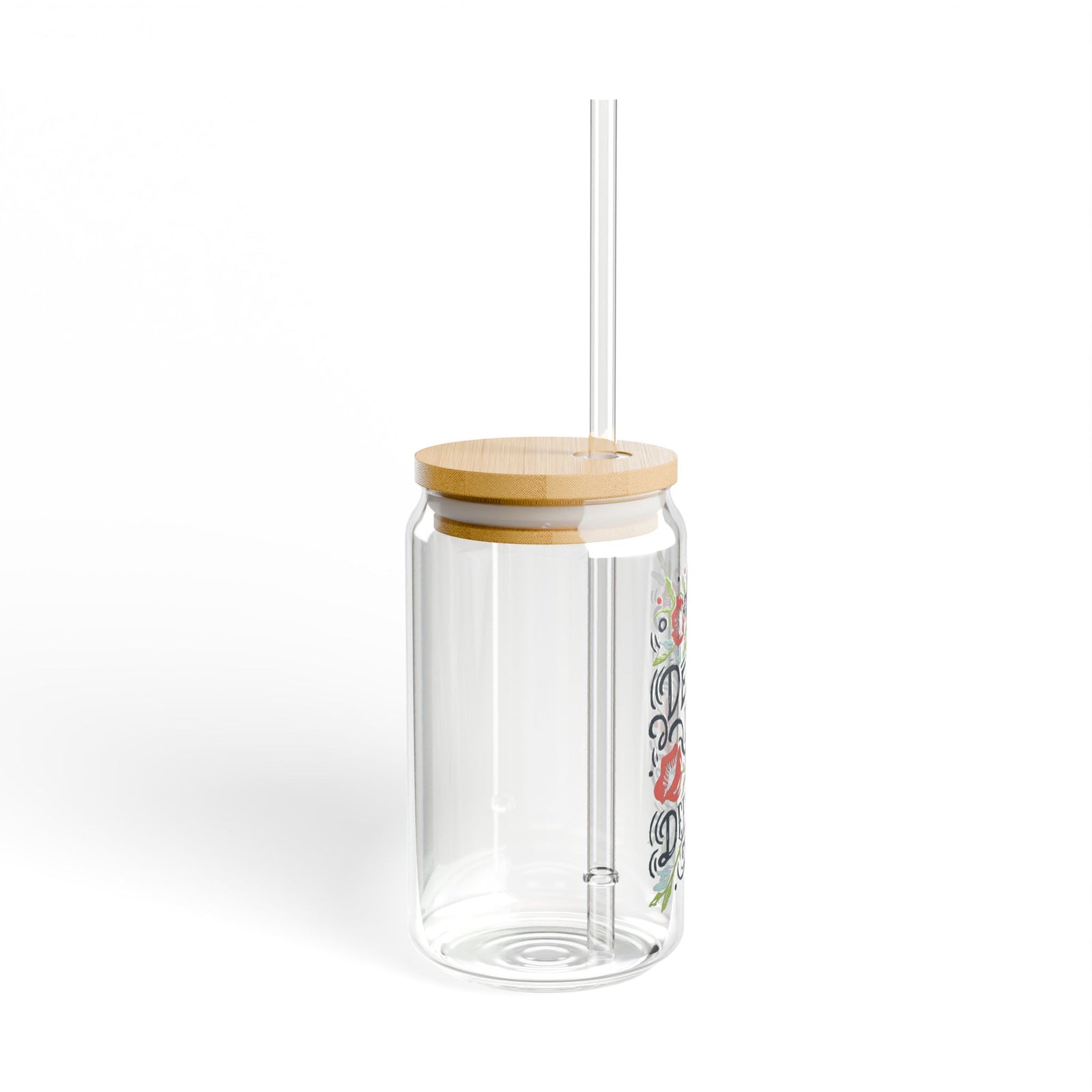 Death Is Defeated Christian Sipper Glass 16oz Reusable Drink Jar with Lid & Straw