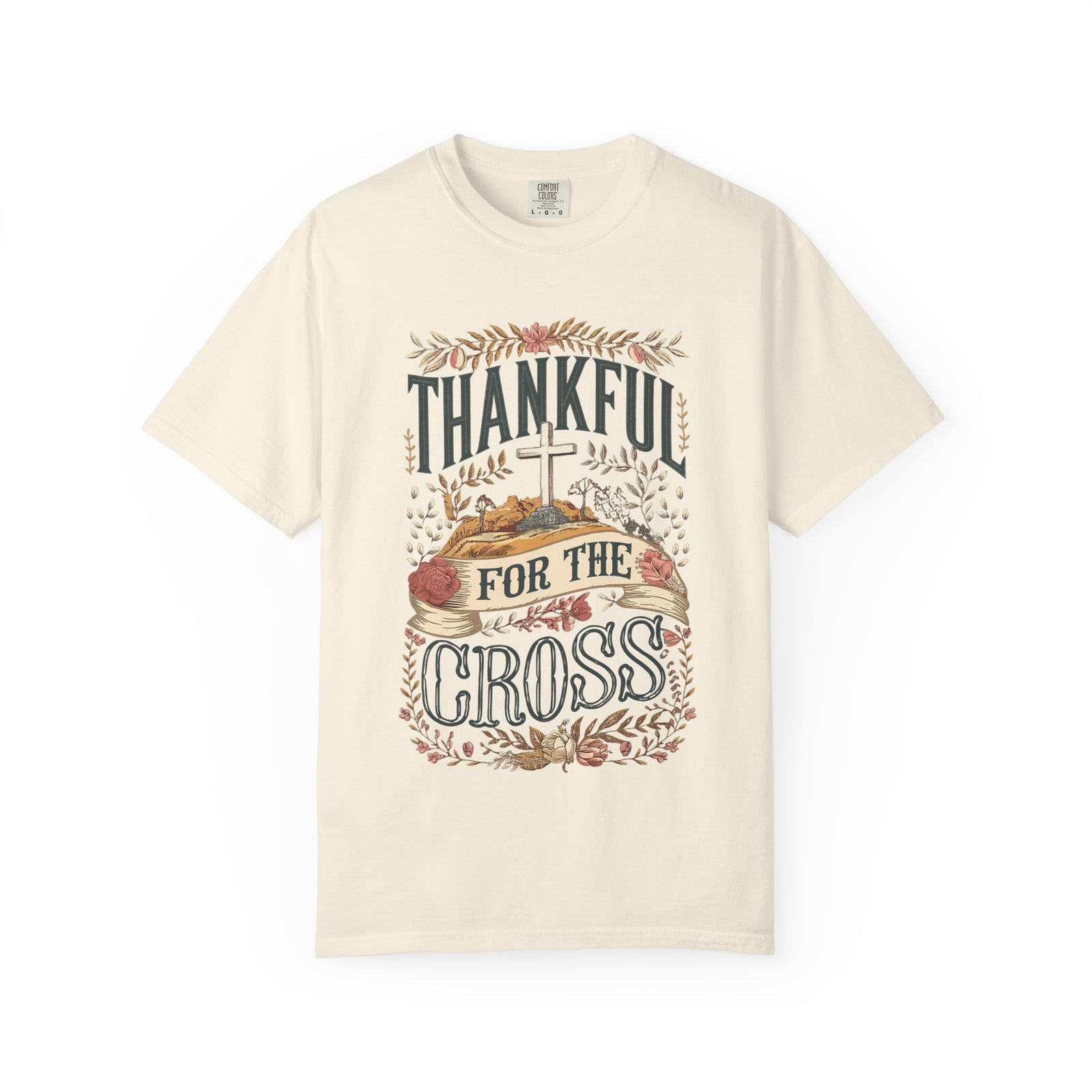 Thankful for the Cross Christian T-Shirt Faith & Gratitude Graphic Tee