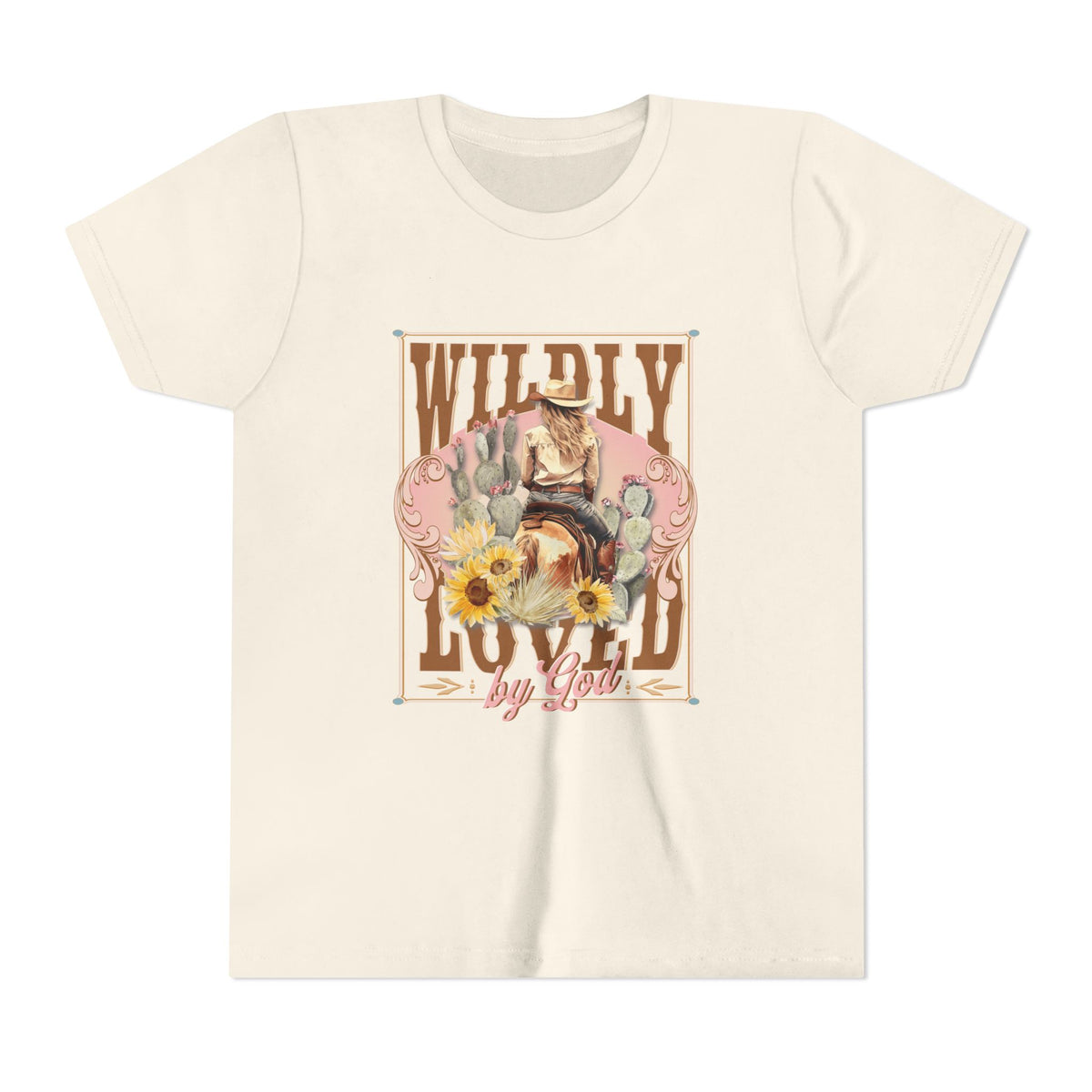 Wildly Loved by God Kids T-Shirt Christian Cowgirl & Horse Graphic Tee