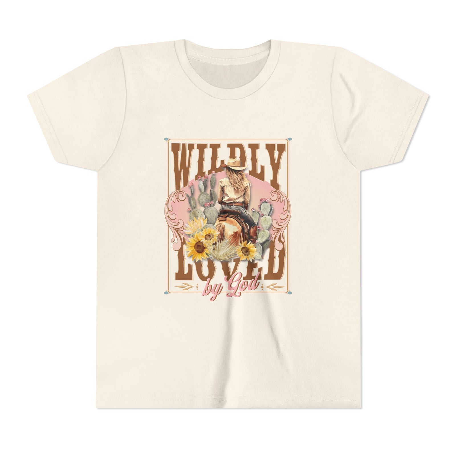 Wildly Loved by God Kids T-Shirt Christian Cowgirl & Horse Graphic Tee