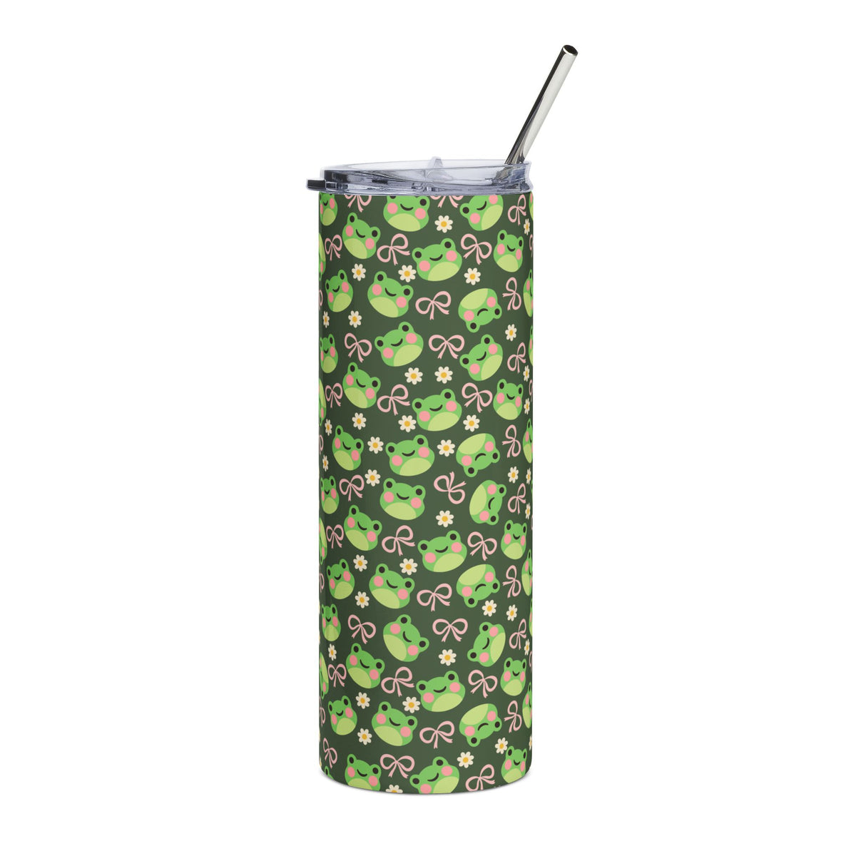 Frogs & Bows 20oz Stainless Steel Tumbler Insulated Travel Cup Water Bottle