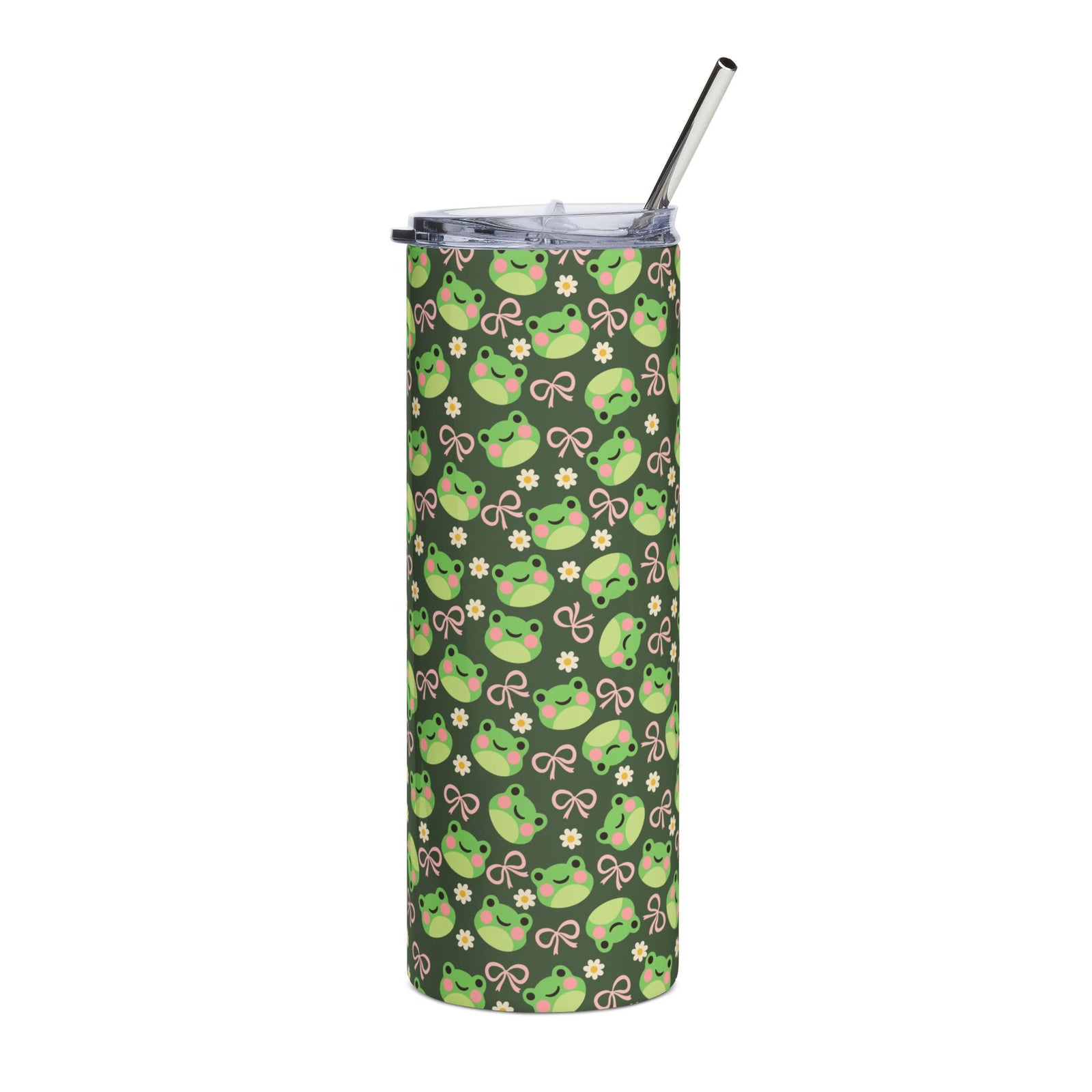 Frogs & Bows 20oz Stainless Steel Tumbler Insulated Travel Cup Water Bottle
