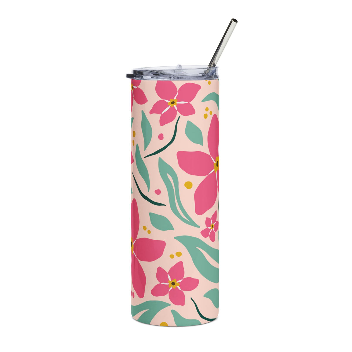 Pink Spring Blooms 20oz Floral Stainless Steel Tumbler Travel Cup