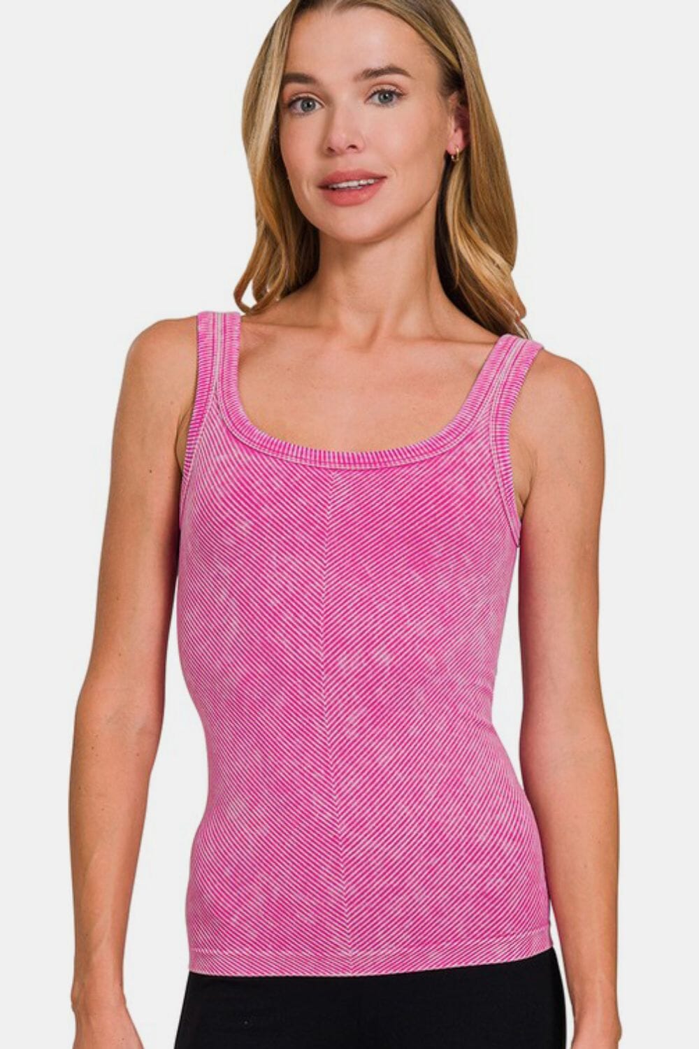 Zenana Ribbed Scoop Neck Tank - Sydney So Sweet