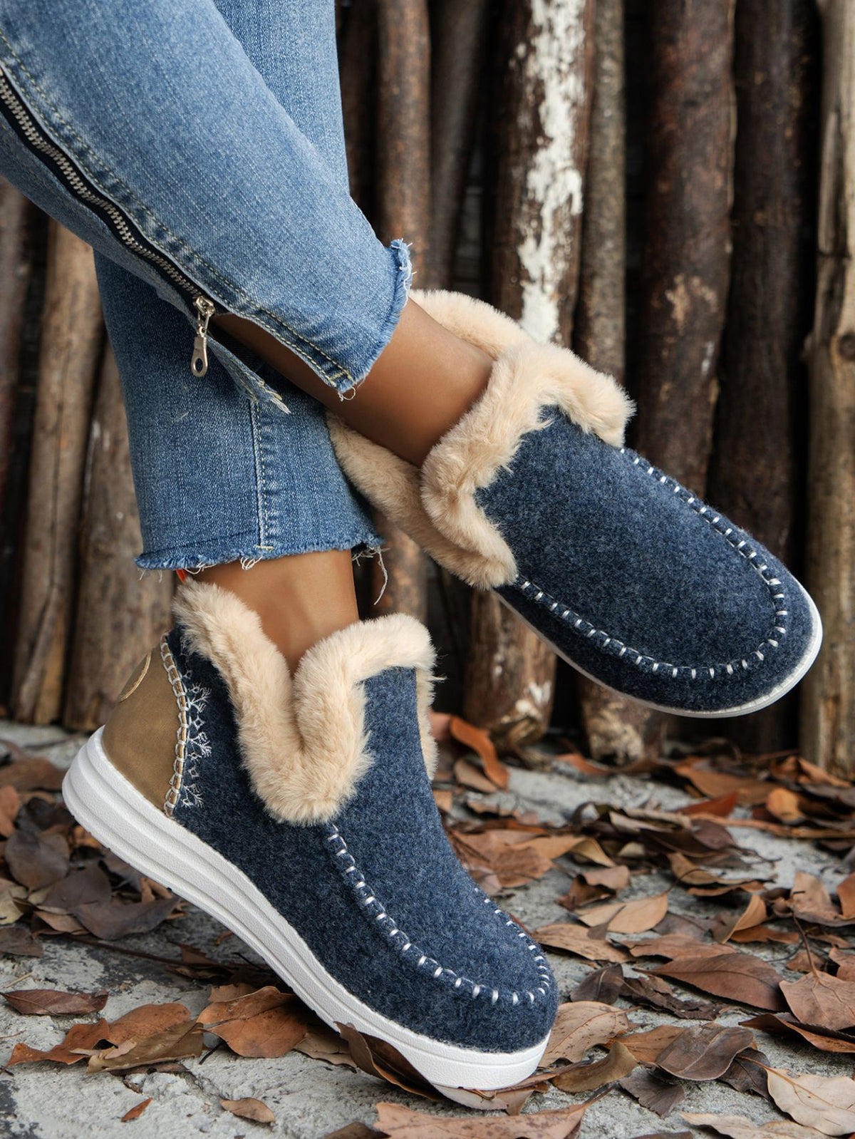 Furry Suede Round Toe Flat Sneakers - Sydney So Sweet