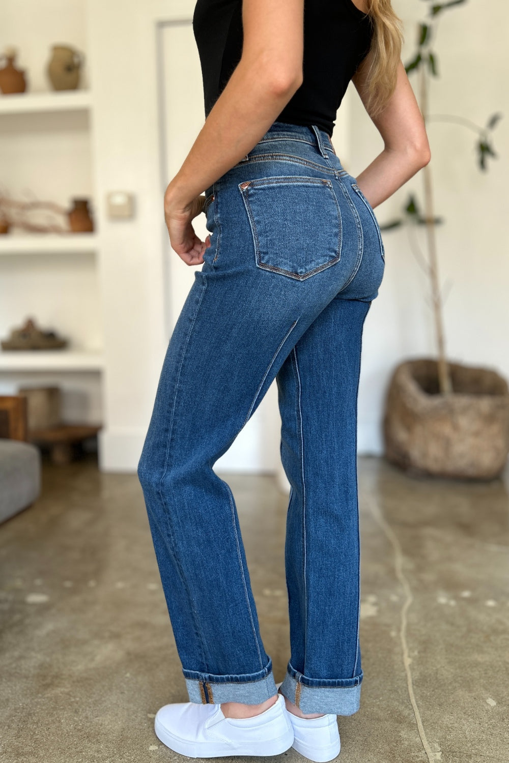 Judy Blue Full Size High Waist Front Seam Detail Straight Jeans - Sydney So Sweet