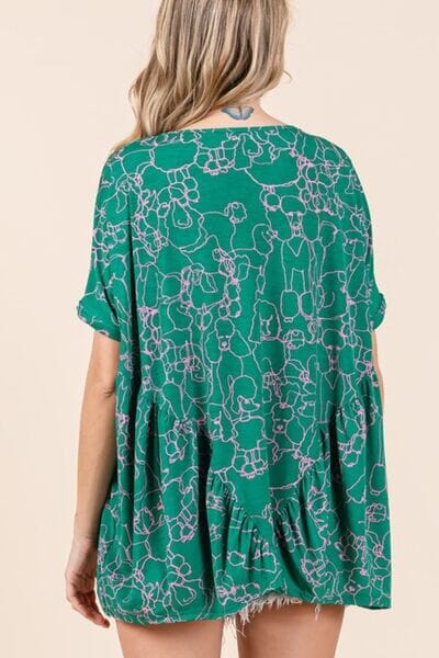 Mittoshop Abstract Print Round Neck Short Sleeve Top - Sydney So Sweet