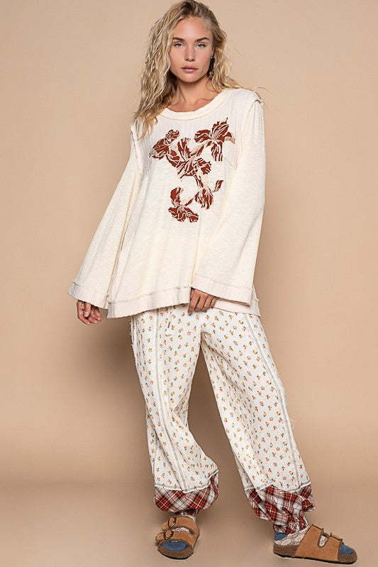 POL Embroidered Round Neck Long Sleeve Knit Top - Sydney So Sweet