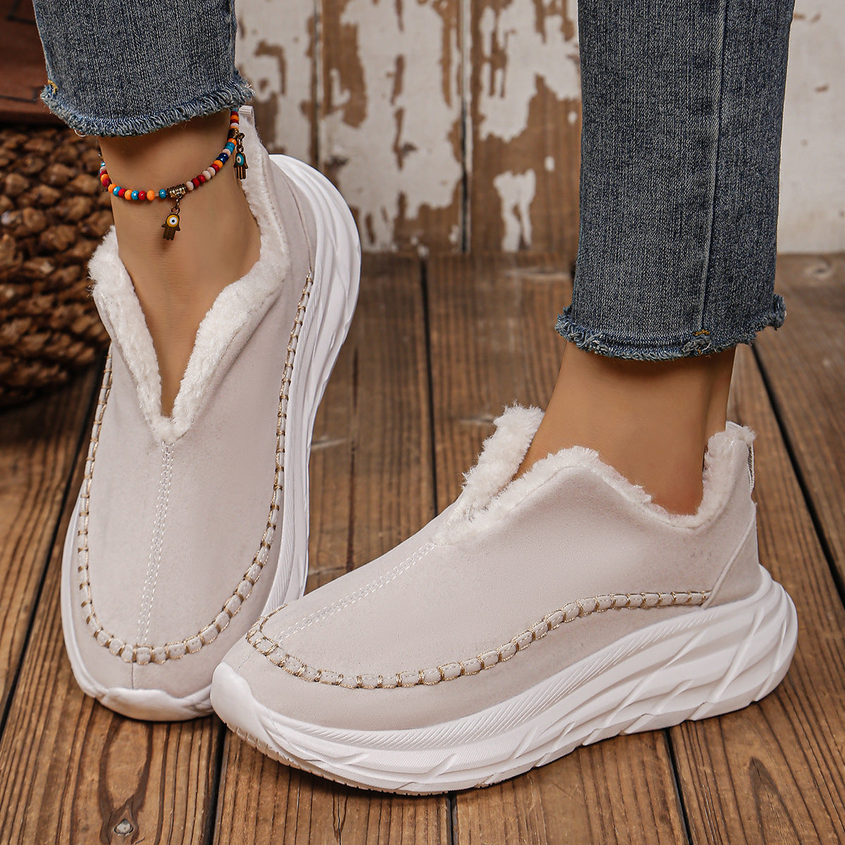 Thermal Suede Platform Slip-On Boots - Sydney So Sweet