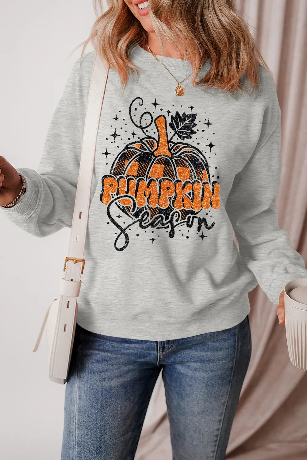 Pumpkin Season Women&#39;s Graphic Long Sleeve Sweatshirt - Sydney So Sweet