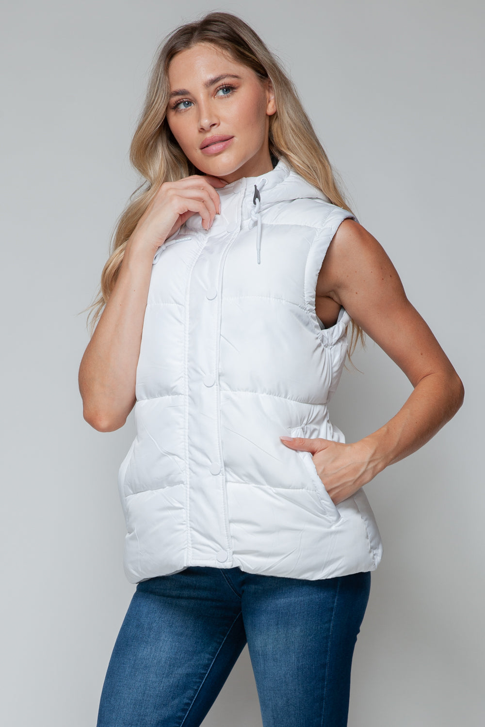 Snobbish Snap and Zip Closure Hooded Vest - Sydney So Sweet