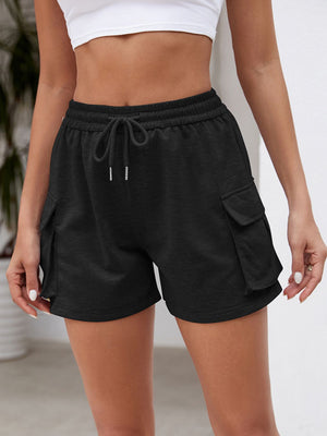 Drawstring Elastic Waist Shorts with Pockets - Sydney So Sweet