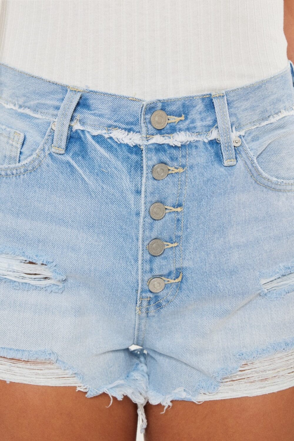 Kancan Distressed Button Fly Denim Shorts - Sydney So Sweet