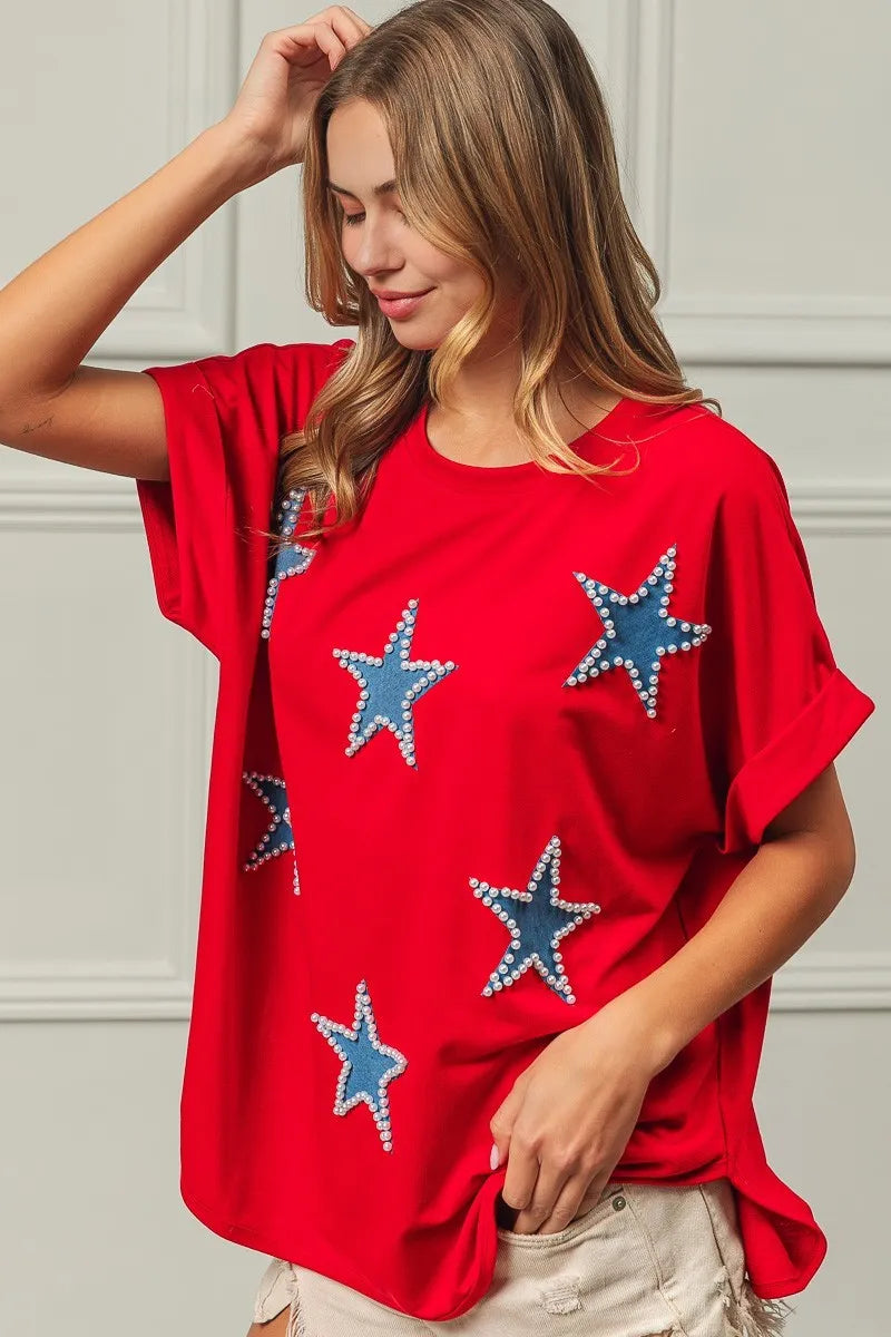 BiBi Fourth Of July Terry T-Shirt - Sydney So Sweet
