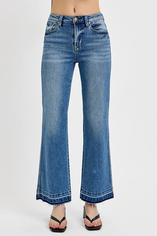 RISEN Full Size Raw Hem Ankle Bootcut Jeans Plus Size - Sydney So Sweet