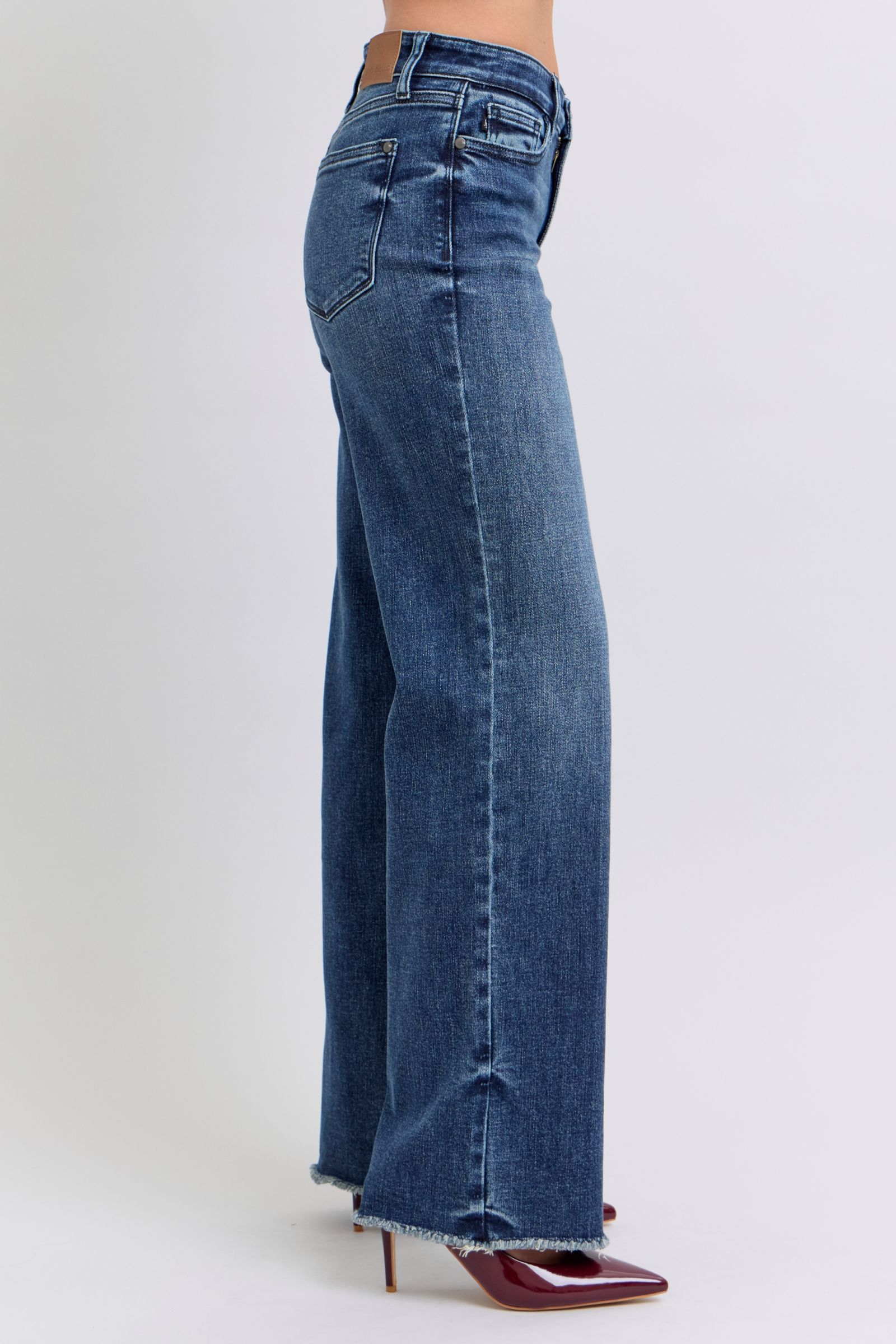 Judy Blue Full Size Raw Hem Mid Rise Jeans - Sydney So Sweet