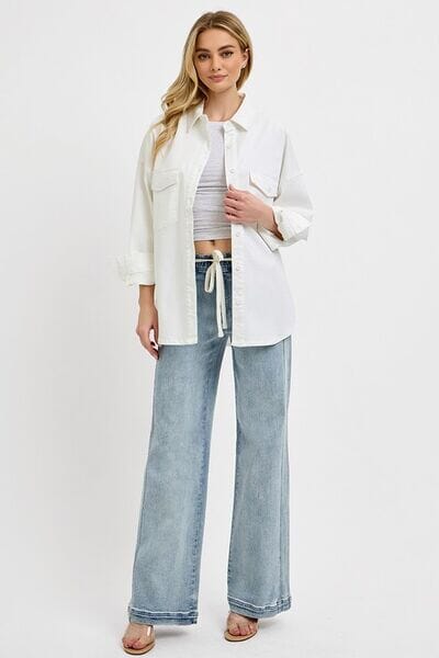 RISEN Full Size Straight Leg Jeans with Pockets Plus Size - Sydney So Sweet