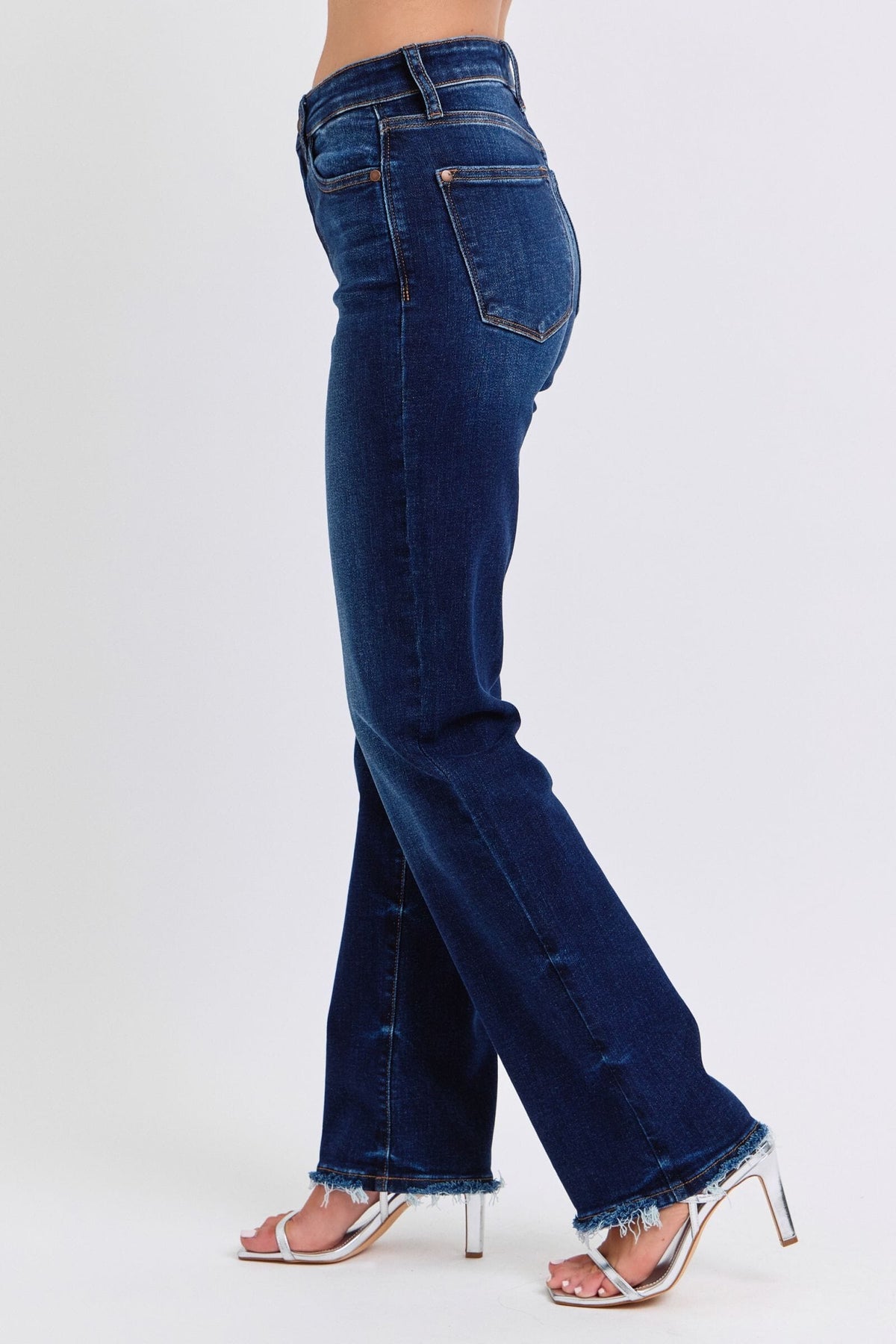 Judy Blue Full Size Raw Hem Straight Leg Jeans - Sydney So Sweet