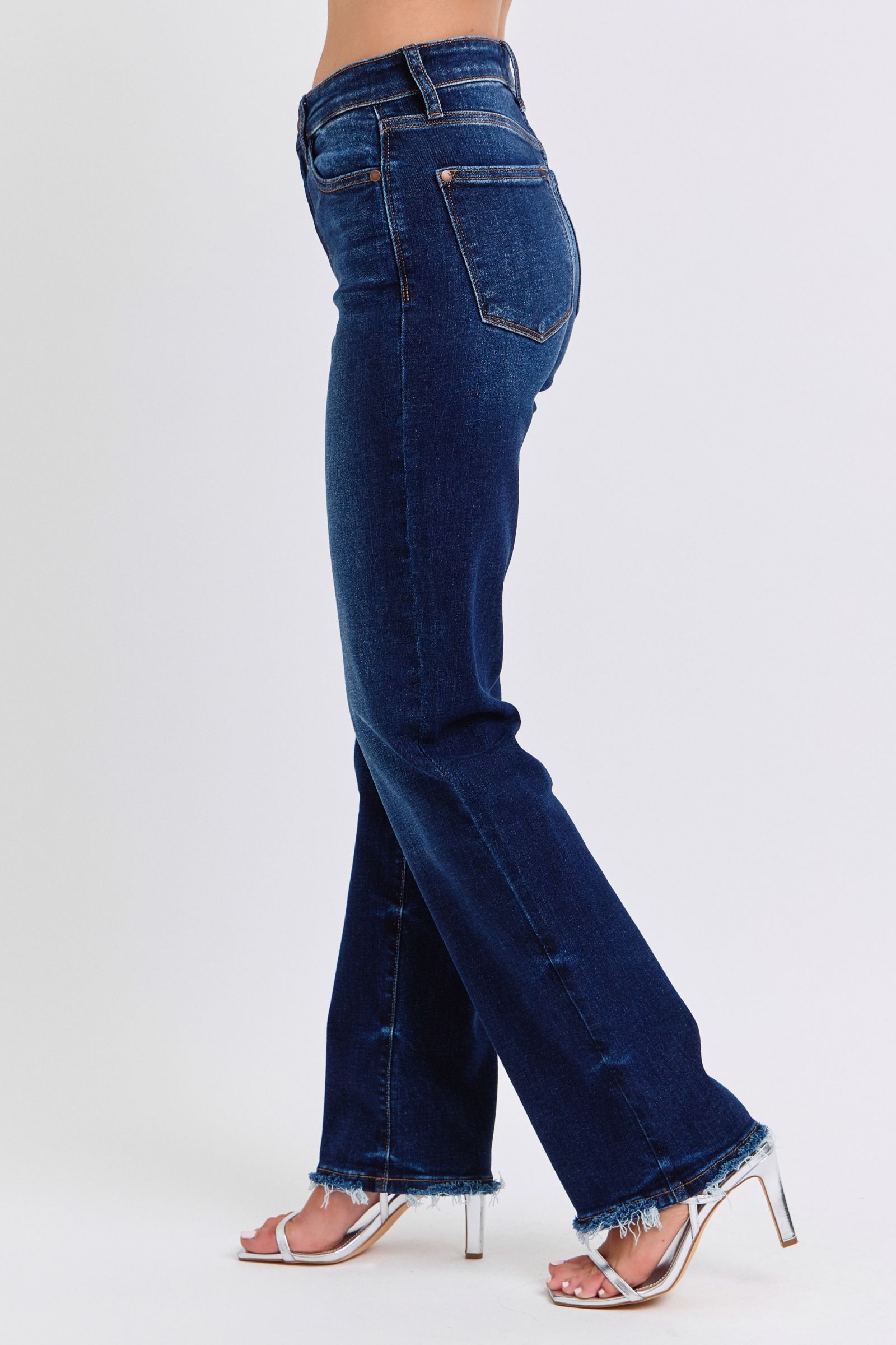 Judy Blue Full Size Raw Hem Straight Leg Jeans - Sydney So Sweet