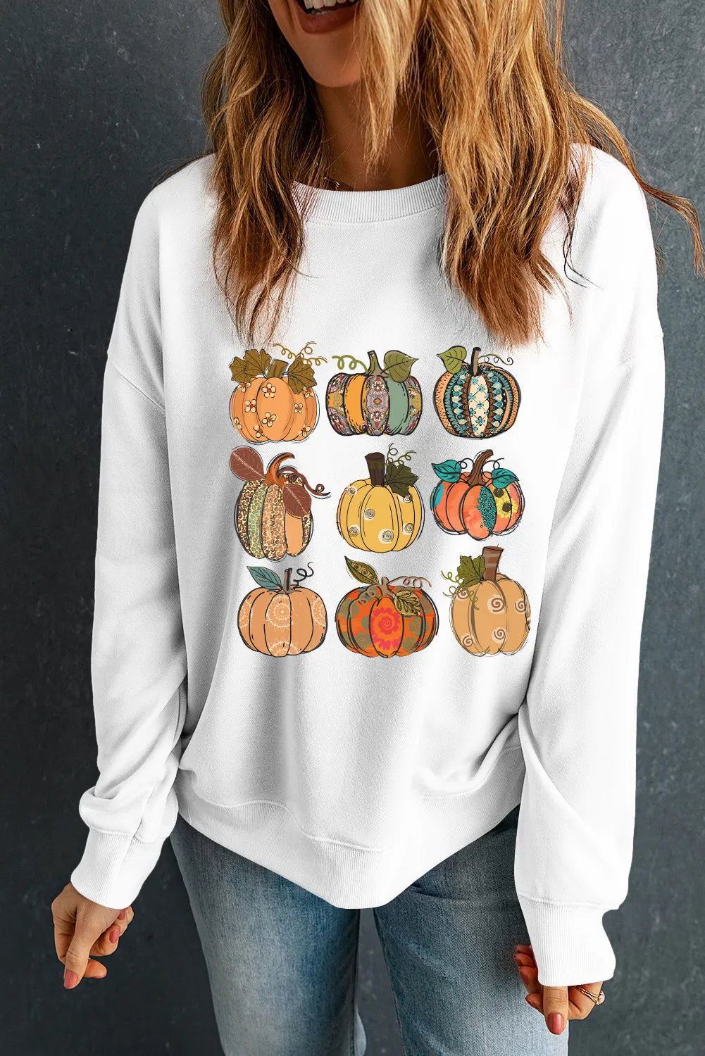 Pumpkin Graphic Long Sleeve Sweatshirt - Sydney So Sweet