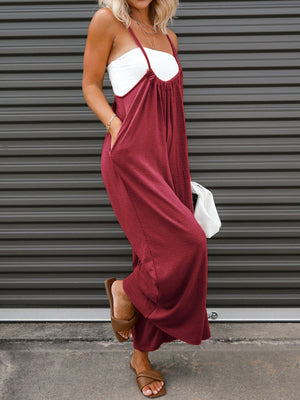 Ruched Spaghetti Strap Jumpsuit - Sydney So Sweet