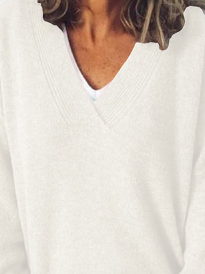 V-Neck Dropped Shoulder Sweater - Sydney So Sweet