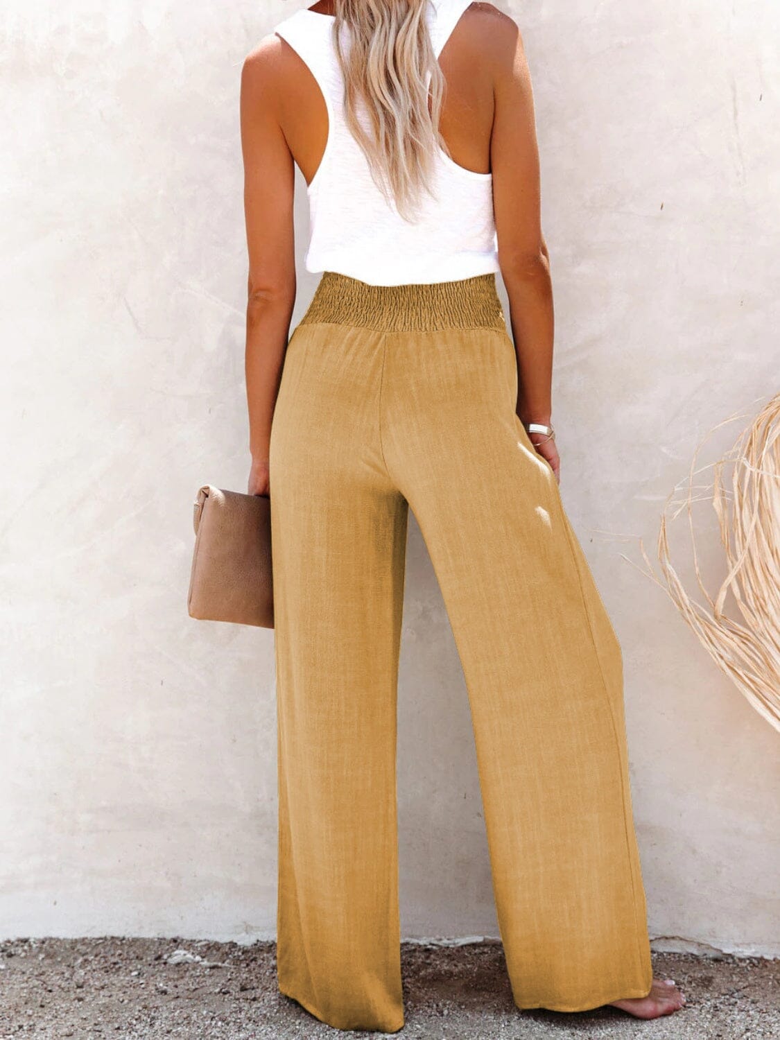 Full Size Decorative Button High Waist Pants - Sydney So Sweet