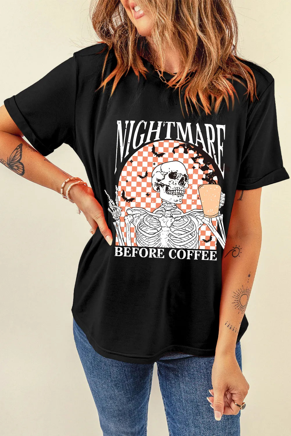 Nightmare Before Coffee Black Women's Graphic T-Shirt - Sydney So Sweet