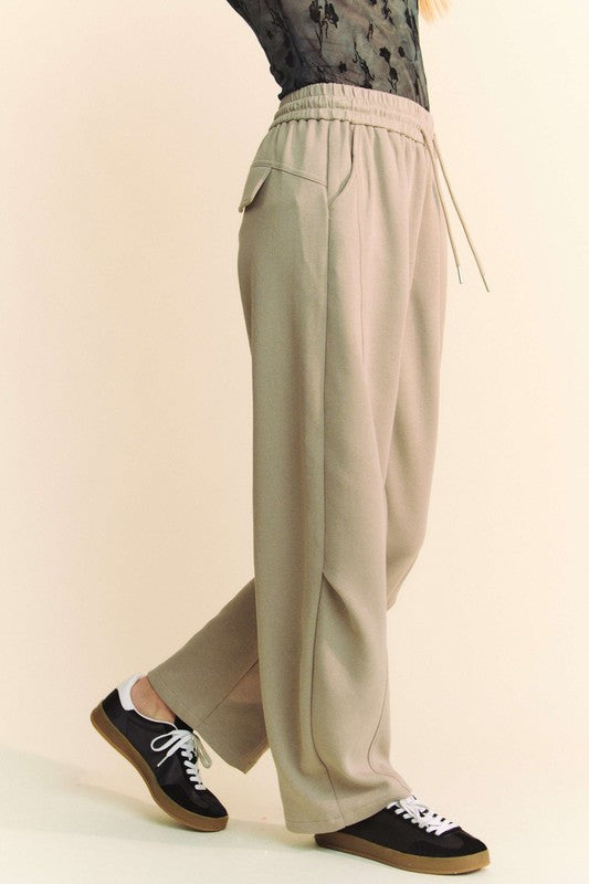 Davi & Dani Drawstring Wide Leg Sweatpants - Sydney So Sweet