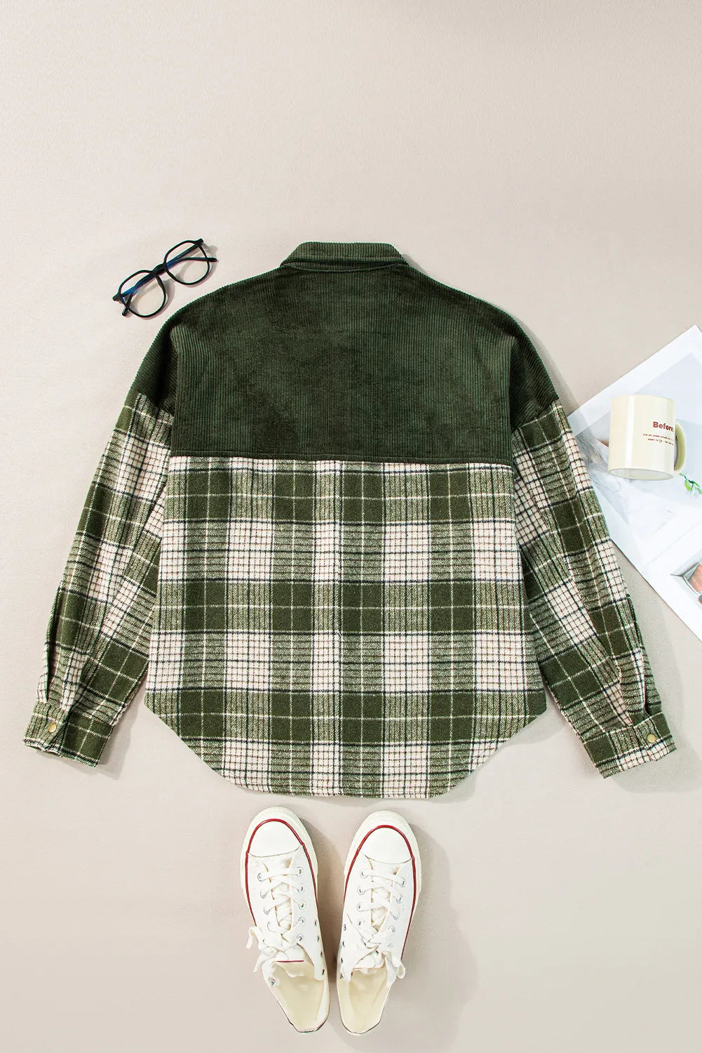 Plaid Button Up Long Sleeve Jacket - Sydney So Sweet