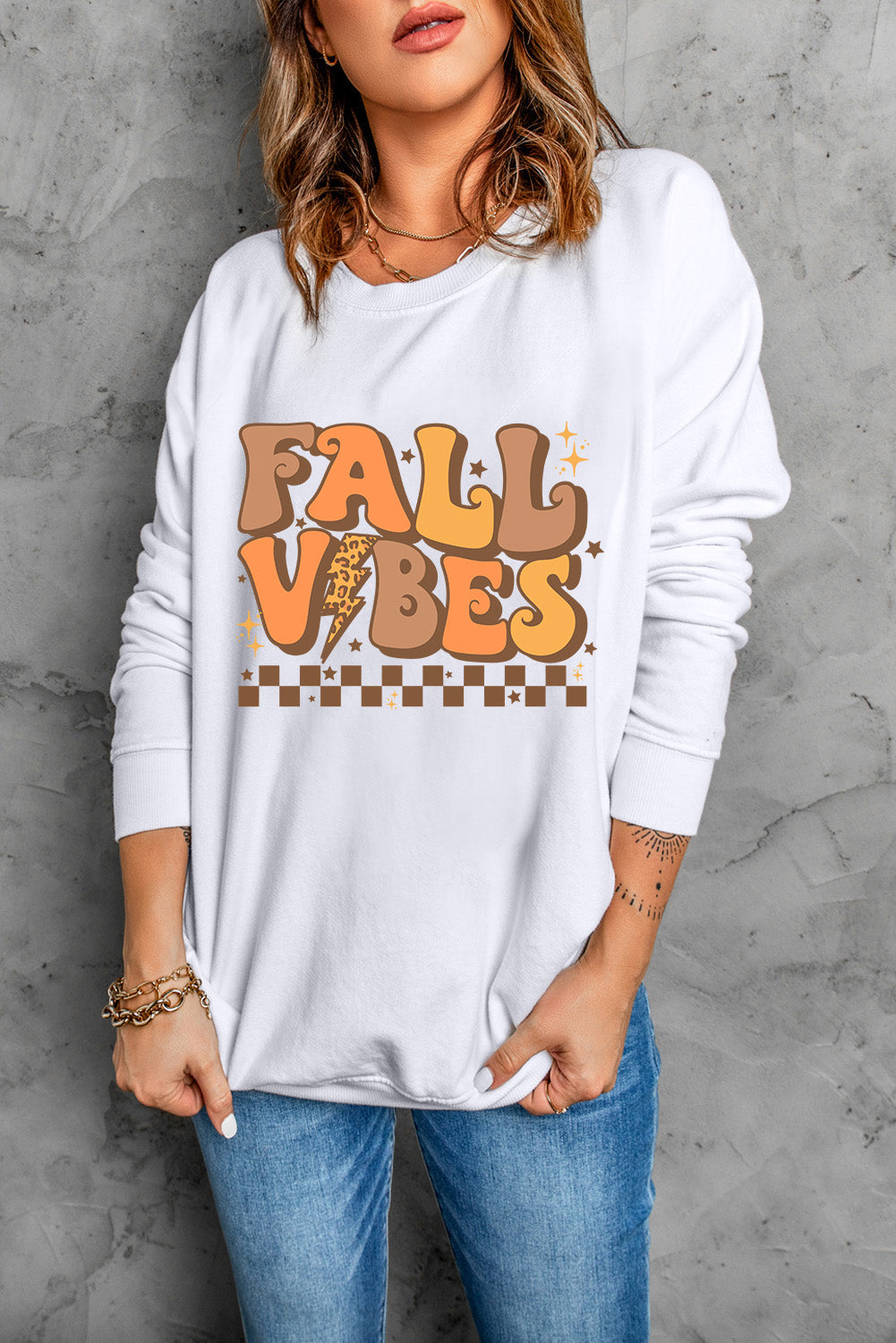 Fall Vibes Women&#39;s Graphic Long Sleeve Sweatshirt - Sydney So Sweet