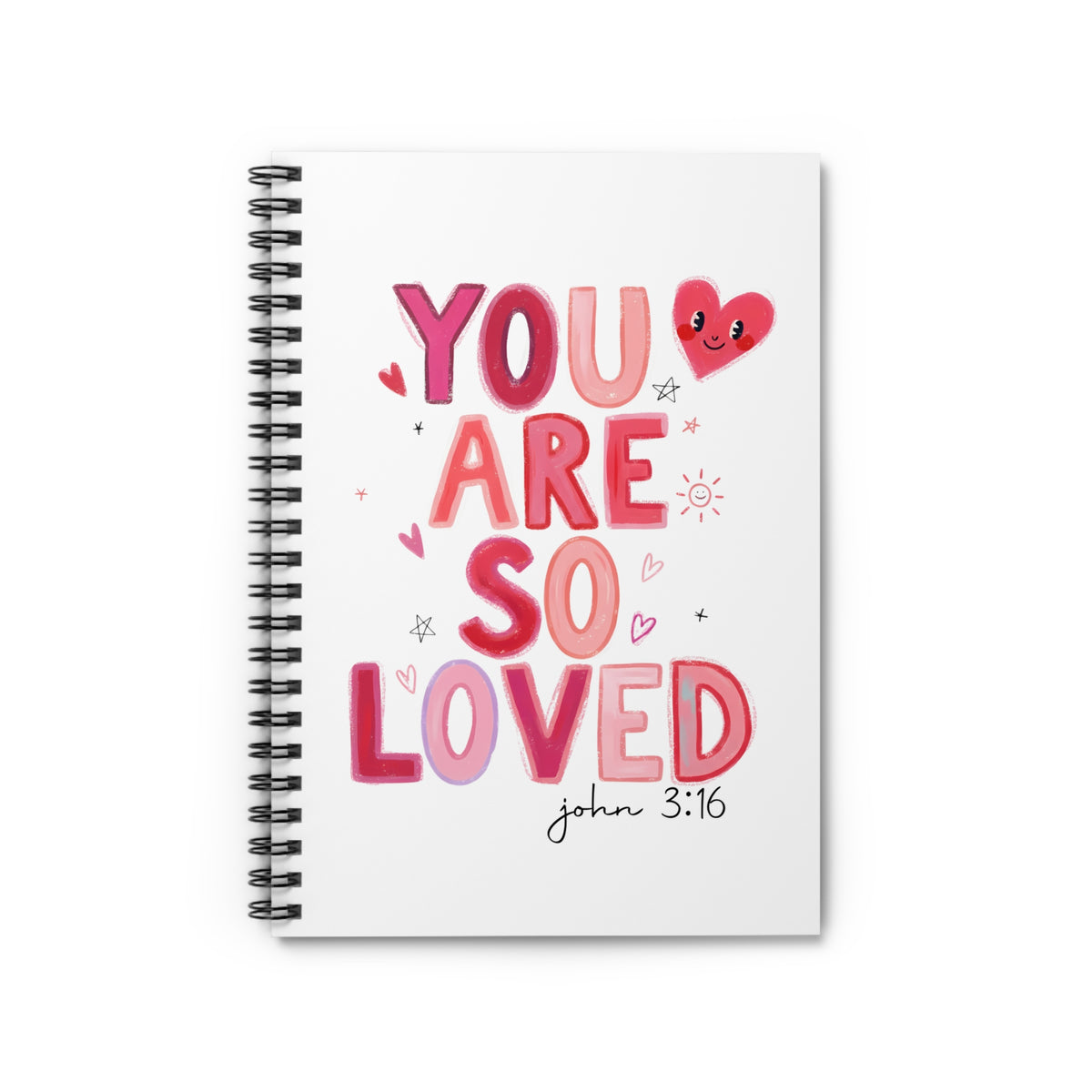 You Are So Loved Spiral Notebook John 3:16Inspirational Christian Journal