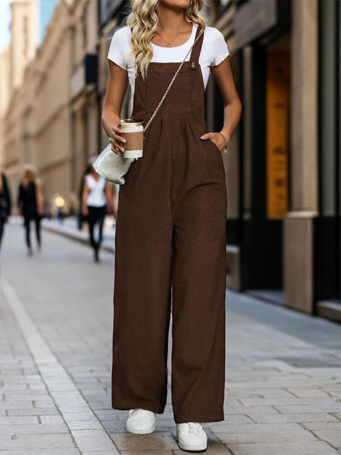 Square Neck Wide Strap Overalls - Sydney So Sweet