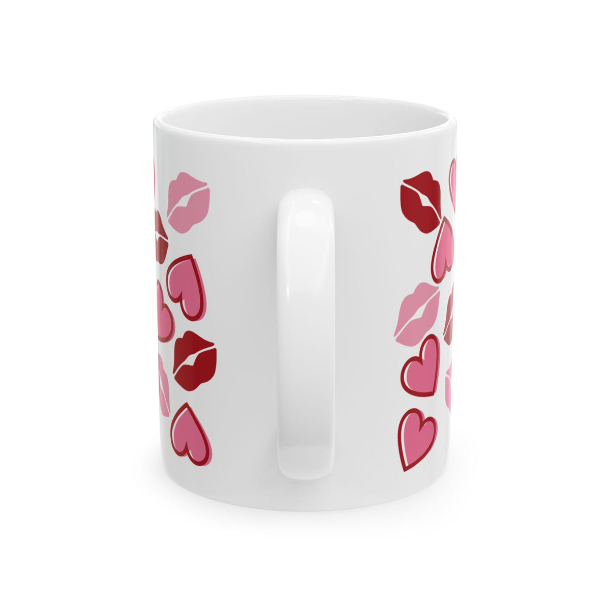 Kisses Lips & Hearts Mug — Cute Valentine’s Day Coffee Cup (11oz & 15oz)