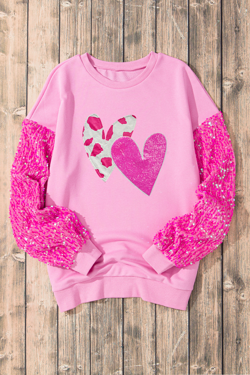 Valentine’s Day Sequin Heart Long Sleeve Sweatshirt - Sydney So Sweet