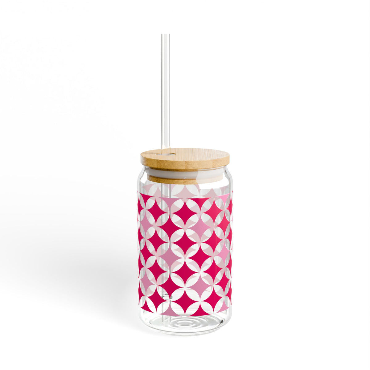 Twinkling Tidings Christmas Sipper Glass 16oz Reusable Drink Jar with Lid & Straw