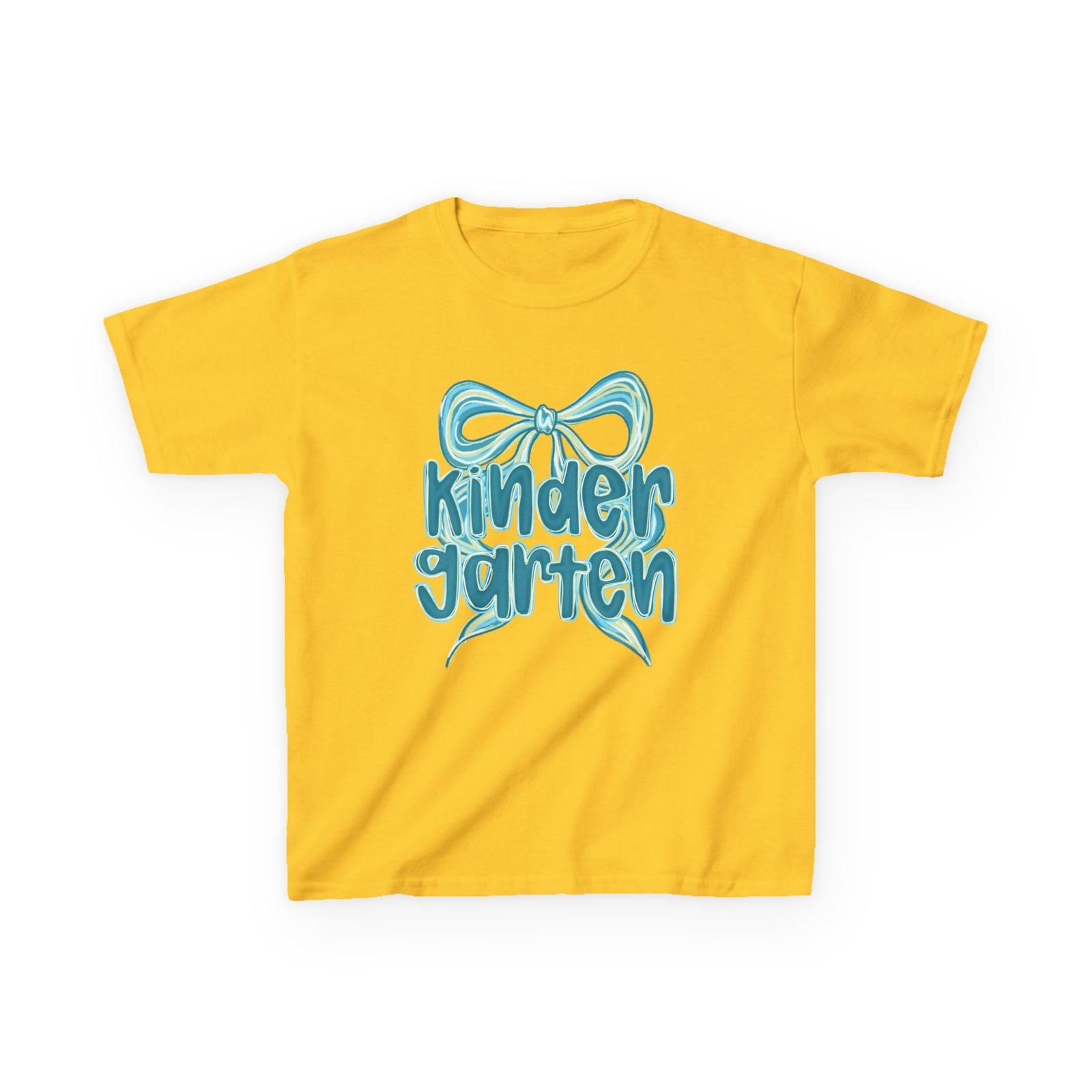 Kindergarten Kids Tee Cute Blue Coquette Bow Back to School Grade K T-Shirt