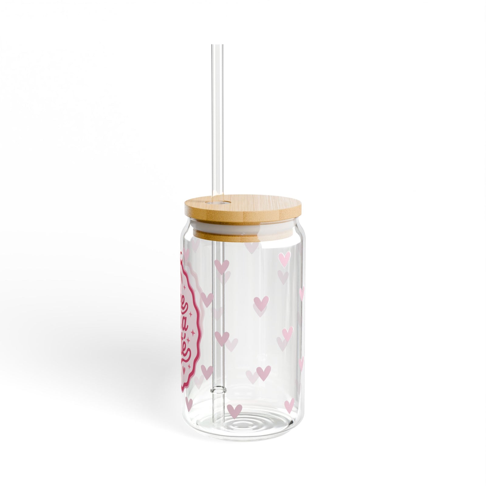 I Like You a Latte Tumbler Sipper Glass 16oz — Reusable Drink Jar with Lid & Straw