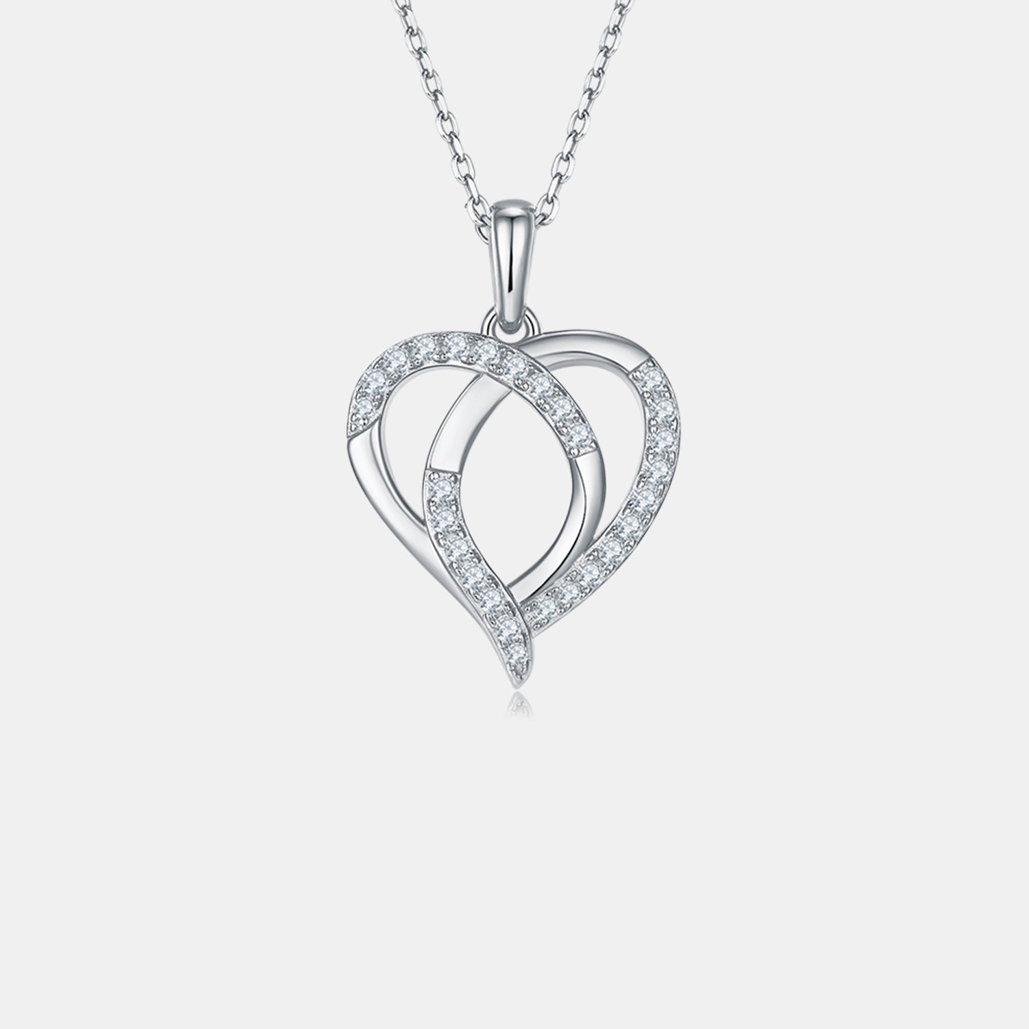 Moissanite 925 Sterling Silver Heart Shape Necklace - Sydney So Sweet