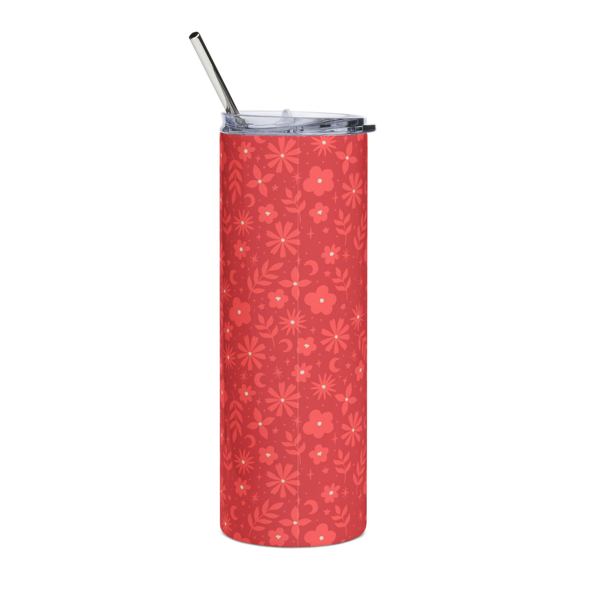 Celestial Red Floral 20oz Floral Stainless Steel Tumbler Insulated Travel Cup